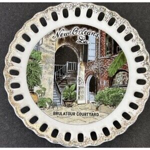 Vintage New Orleans LA Brulatour Courtyard Souvenir Plate Japan 3”